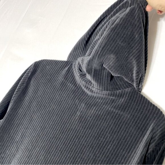 Joe Fresh Dark Grey Corduroy Cozy Oversized Hoodie Dress Tunic L - Picture 11 of 15